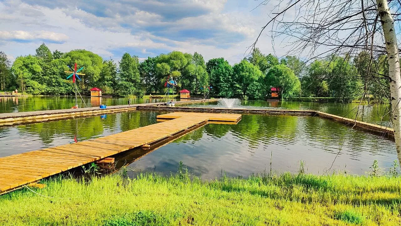 Пруд с мостками