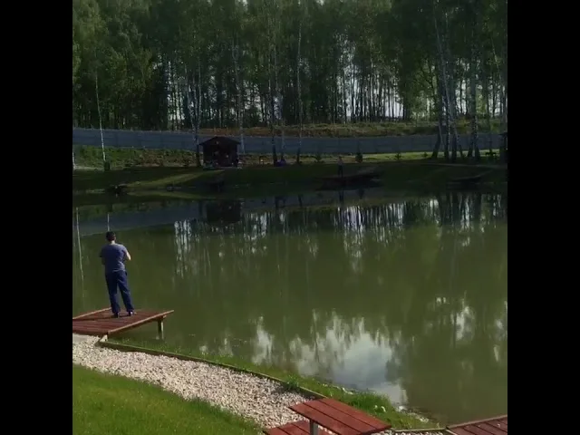 Пруд с мостков
